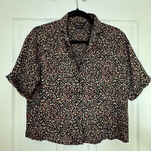 PRANA BOXY SHORT SLEEVED  SHIRT, SIZE S